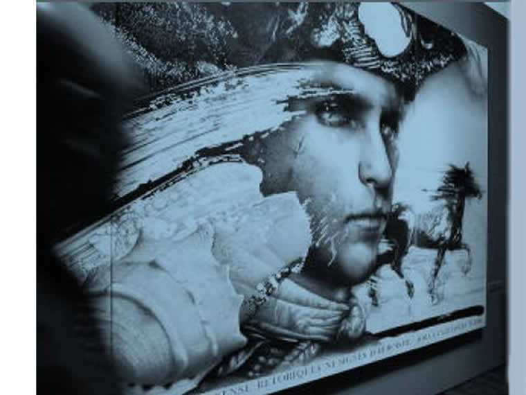 fotografia del retrat al·legòric de Basset de Manuel Boix en l'exposició La batalla d’Almansa, 1707. III Centenari. Museu de Belles Arts de València any 2007. "Il.lustració"